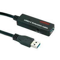 verrader Baleinwalvis Tegenover Kabel Roline USB 3.2 A-A verleng 10 meter + versterker zwart DEKAS 2021