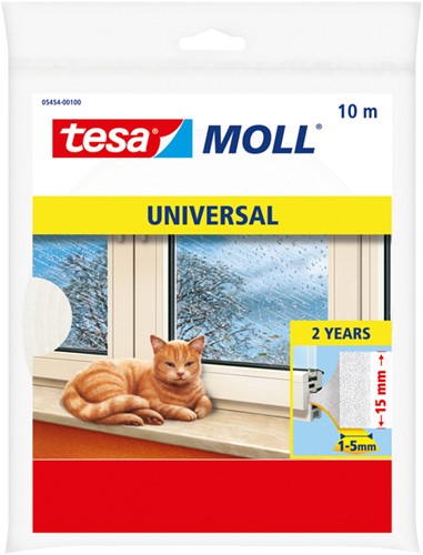 Tochtstrip Tesa Moll 05454 universeel 15mmx10m wit