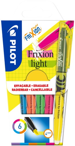 Markeerstift PILOT Frixion set à 6 kleuren 6 Stuk