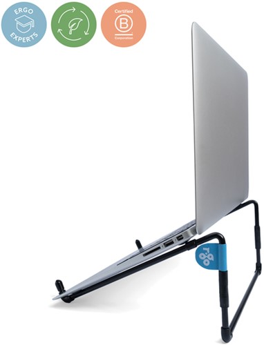 Laptopstandaard R-Go Steel Travel Zwart