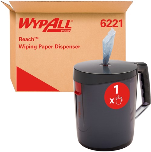 Poetsroldispenser KC WypAll reach centerfeed zwart 6221