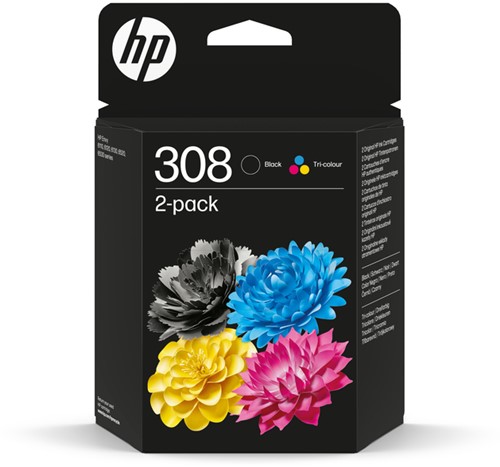 Inktcartridge HP 6L6S6UE (308) zwart + 3 kleuren