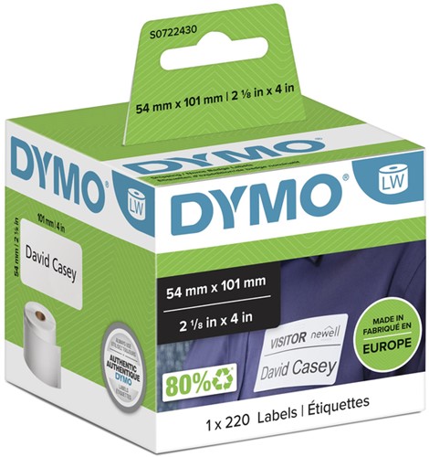 Etiket Dymo  54x101mm Badge rol/220 99014